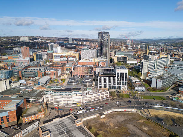 istock Sheffield downtown aerial panorama. 2214094070