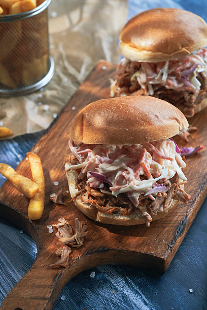istock Pulled Pork Burger with French Fries 2214096794