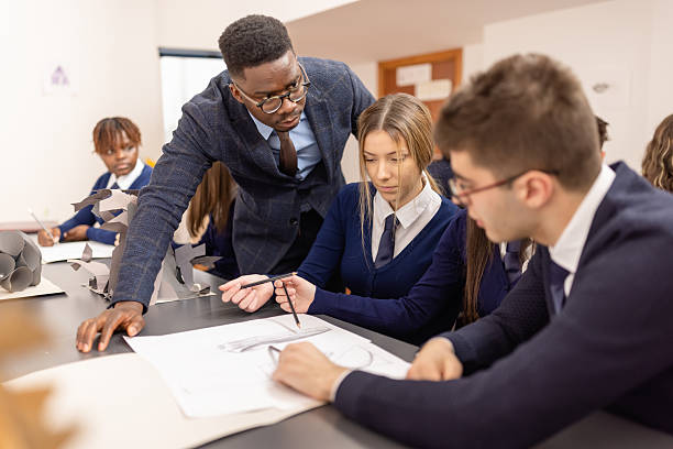 istock Classroom Collaboration: Teacher Guiding Students 2214104267