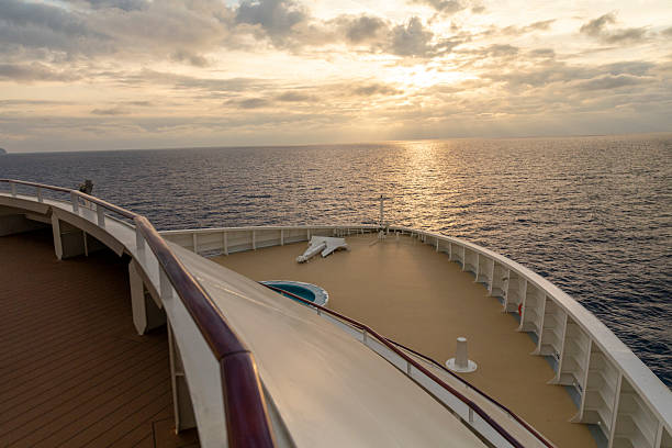 istock Serene Ocean View From the Deck of a Cruise Ship at Sunset 2214106115
