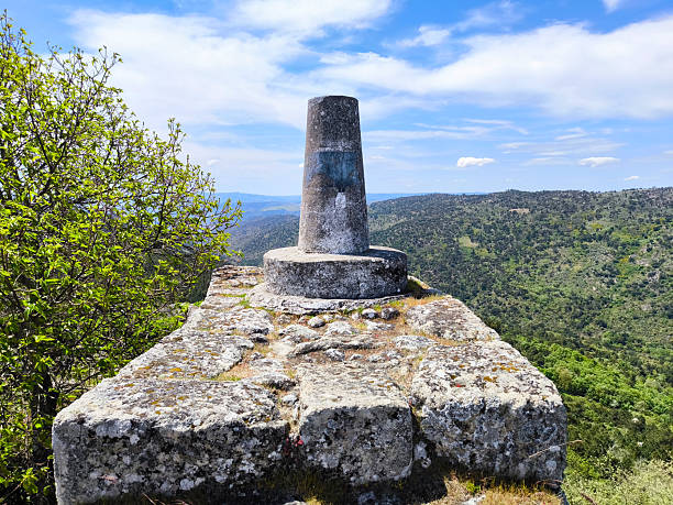 istock Geodetic marker on top of the medieval wall 2214106830