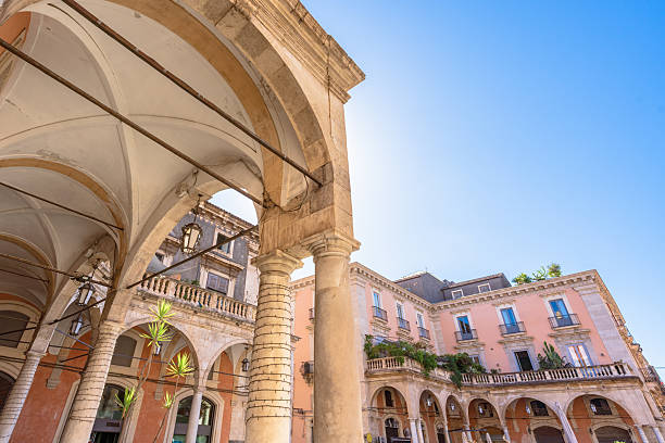 istock Elegant Arched Piazza in Historic Catania 2214106887
