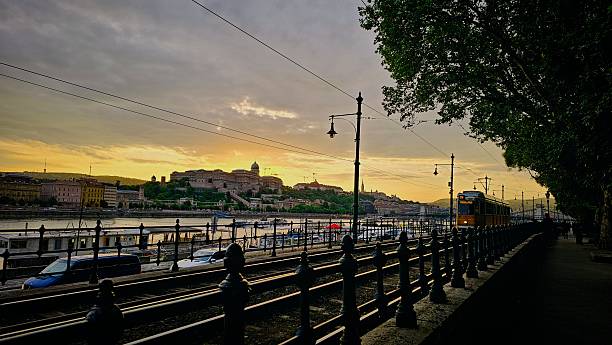 istock Silhouette of Buda Castle at Sunset in May 2214114619
