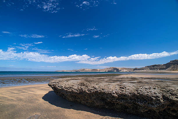 Porto Piramides beach on the Valdés peninsula in the province of Chubut in Argentina