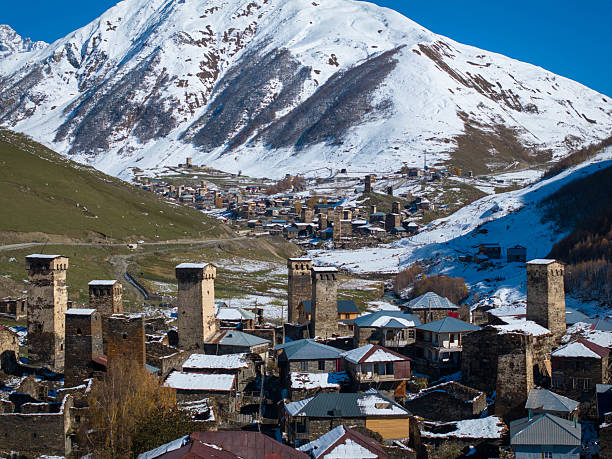 istock Ushguli, Georgia: Ancient Village in the Snowy Caucasus Mountains 2214130507
