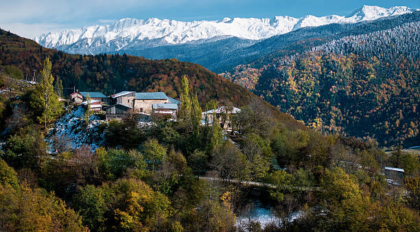 istock Ushguli, Georgia: Ancient Village in the Snowy Caucasus Mountains 2214130551