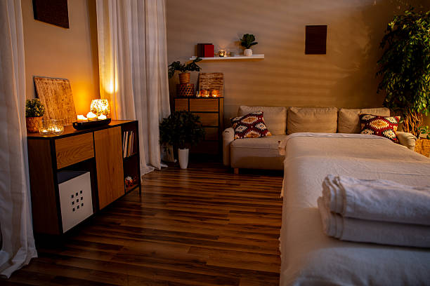 istock Serene Spa Room with Cozy Ambiance and Relaxing Dcor 2214133862
