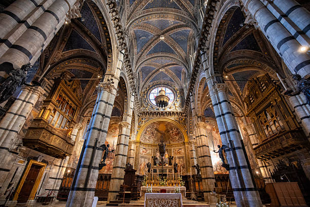 Interior view of Siena Cathedral in Siena, Italy