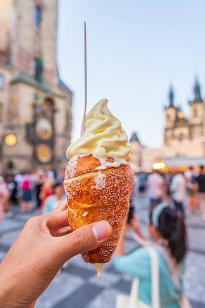 istock Chimney cake with ice cream in Prague 2214137942