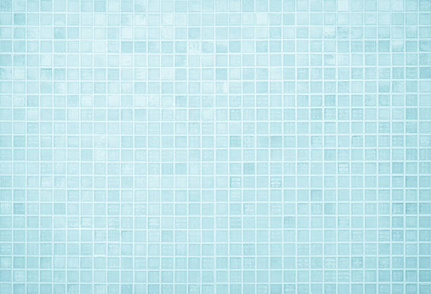 istock Blue light ceramic wall chequered and floor tiles mosaic background in bathroom, kitchen. Design pattern geometric with grid wallpaper texture decoration pool. Simple seamless abstract surface clean. 2214138552