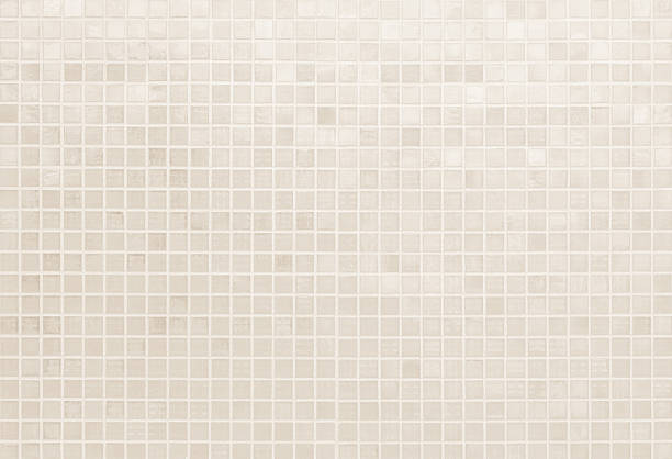 istock Cream light ceramic wall chequered and floor tiles mosaic background in bathroom, kitchen. Design pattern geometric with grid wallpaper texture decoration pool. Simple seamless abstract surface clean. 2214138557