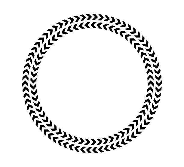 Chevron arrow circle. Chevron shape round frame. Motion direction road border. Triangle arrow sign. Warning repeat stripe. Circle arrow icon. Vector illustration isolated on white background Chevron arrow circle. Chevron shape round frame. Motion direction road border. Triangle arrow sign. Warning repeat stripe. Circle arrow icon. Vector illustration isolated on white background. road chevron warning signs stock illustrations