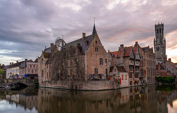 istock Bruges - Rosary Quay, or Rozenhoedkaai, in sunset 2214140908