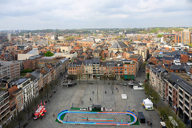 Street view of Leuven, Belgium in spring