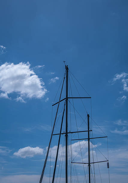 the masts of a sailing boat.