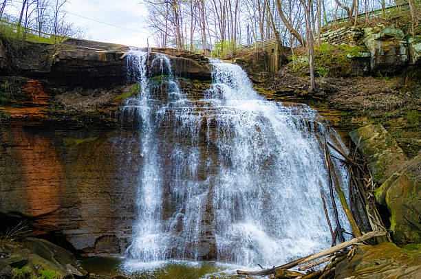 istock Brandywine Falls Aerial View Scenic Waterfall in Ohio 2214151315