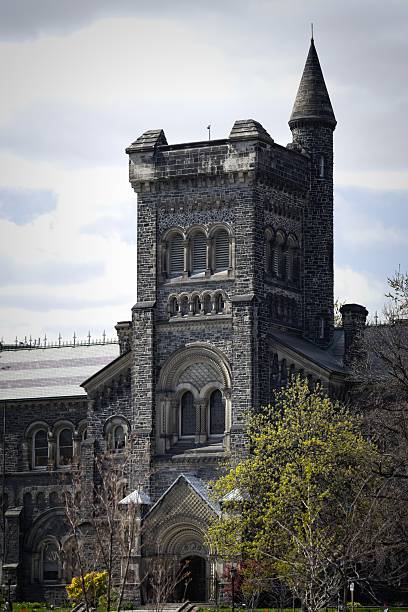 istock Historic Stone Building with Tower and Architectural Details 2214156753