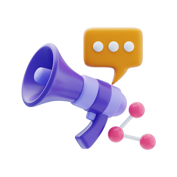 istock Megaphone chat and share 3d icon. Viral Promotion 3D Icon 2214158271