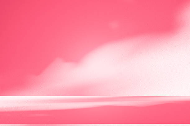 istock Wall interior background, studio, and backdrops show products. with shadow from window color white and pink light. background for text insertion and presentation of product 2214162320