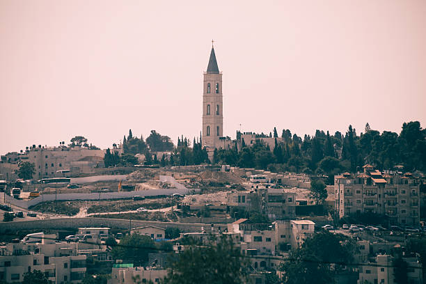 View of Tower of David citadel against the sky with copy space, Jerusalem, Israel