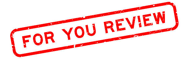 istock Grunge red for your review word rubber square seal stamp on white background 2214181965