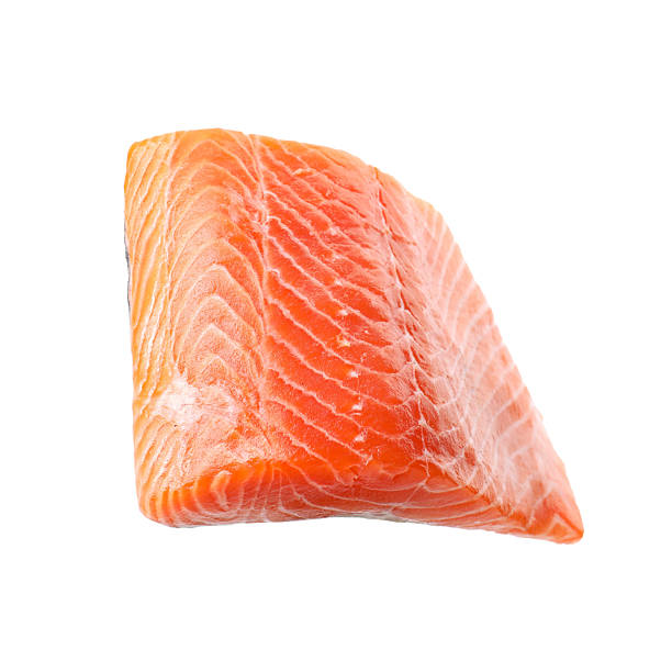 istock Piece of fresh salmon isolated on white 2214182851