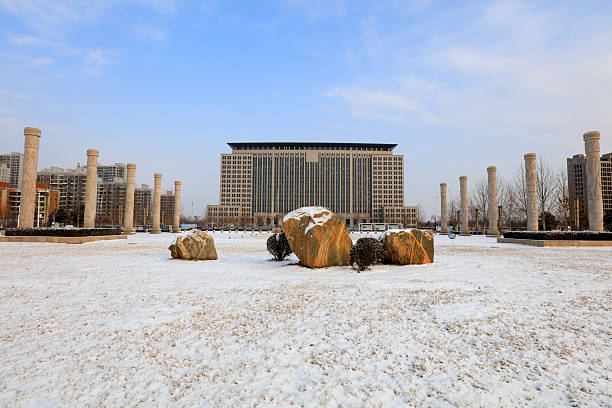 istock urban architectural landscape in the snow, china 2214184304