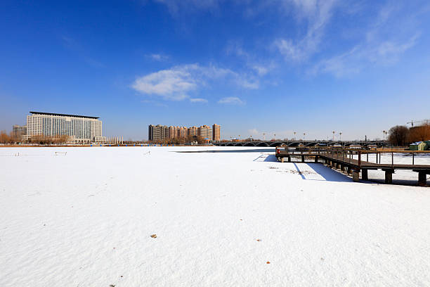 Winter snow scene in the city, China