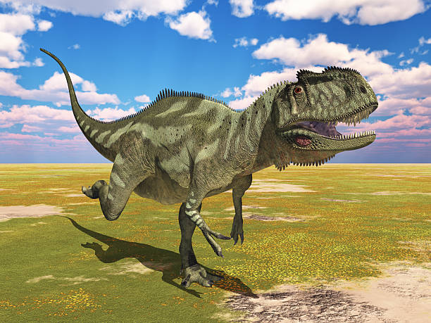 istock Dinosaur Yangchuanosaurus in a landscape 2214185253