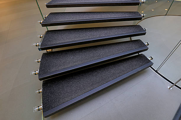 istock Anti-skid mat on the rotating stairs 2214186084