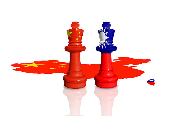 istock Chess made from China and Taiwan flags. China and Taiwan relations 2214186482
