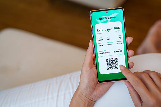 istock Person Viewing Digital Boarding Pass on Smartphone Screen 2214187973