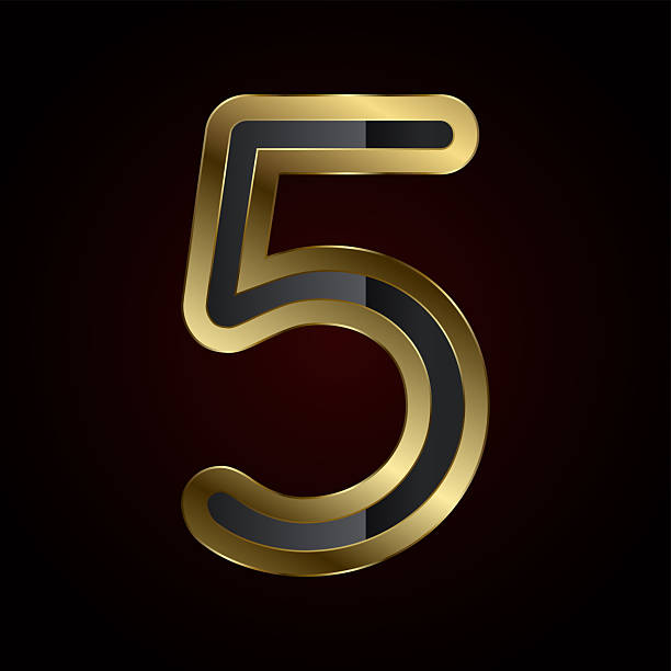 istock A luxurious number Five is crafted with a rich gold outline and sleek black interior, radiating elegance and high-end design of vector, illustration 2214193141