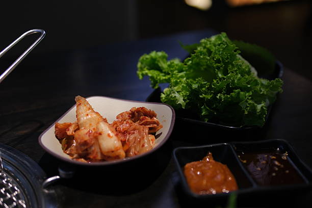 Traditional bulgogi chicken served in Korean restaurant.