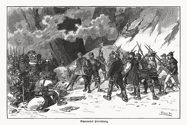 istock Execution of Setzenwein (1526), German Peasants' War, woodcut, published 1891 2214200712