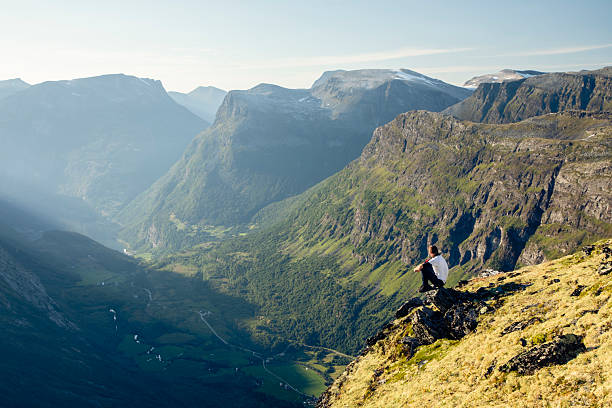 istock Looking down into the Geiranger Valley in Norway 2214202109