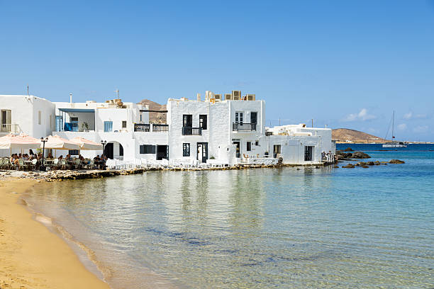 Architecture in Naousa town, Paros island, Cyclades, Greece.