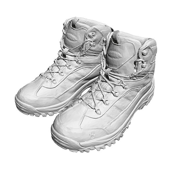 istock The image is of two white hiking boots. The boots are made of a material that is likely waterproof and durable, as they are designed for outdoor use 2214205441