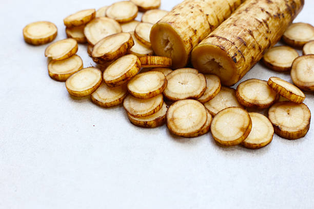 istock Fresh burdock roots or gobo roots 2214205766