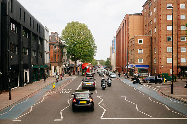 A street with traffic in London