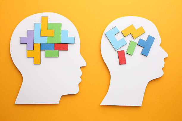 istock Creative thinking ideas and innovation concepts. A light bulb in yellow colour on the background. Human head with puzzle, jigsaw puzzle 2214222056