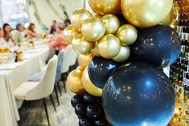 istock Holiday decor in gold and brown tones 2214222953