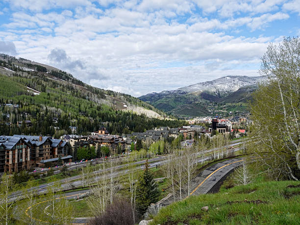 istock Late May in Vail Colorado. Ski runs and town. 2214225722