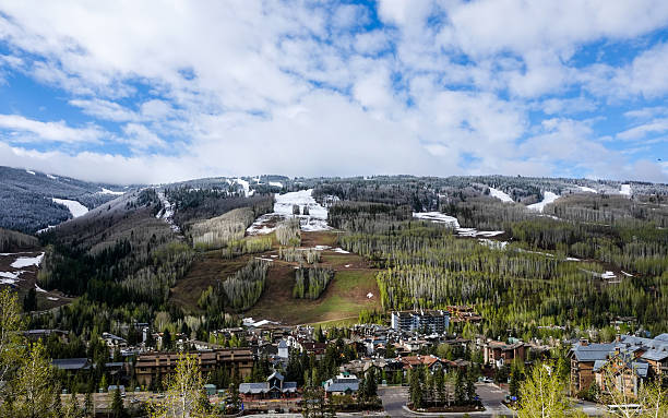 istock Late May in Vail Colorado. Ski runs and town. 2214225724