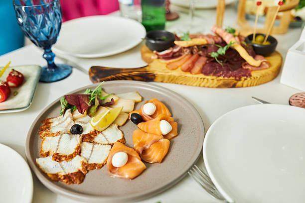 istock Setting the festive table. Different types of dishes 2214227993