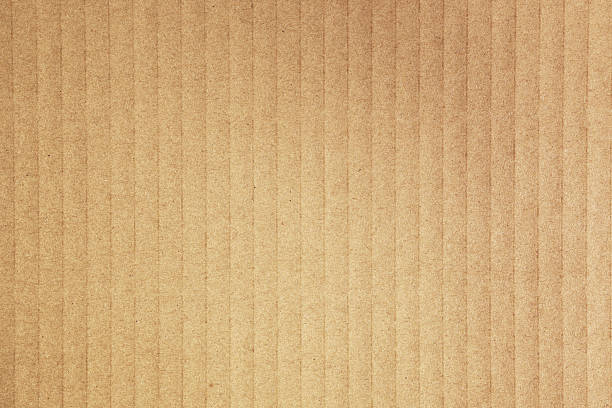 istock Gradient Yellow Carton box kraft paper background texture with vertical lines 2214229185