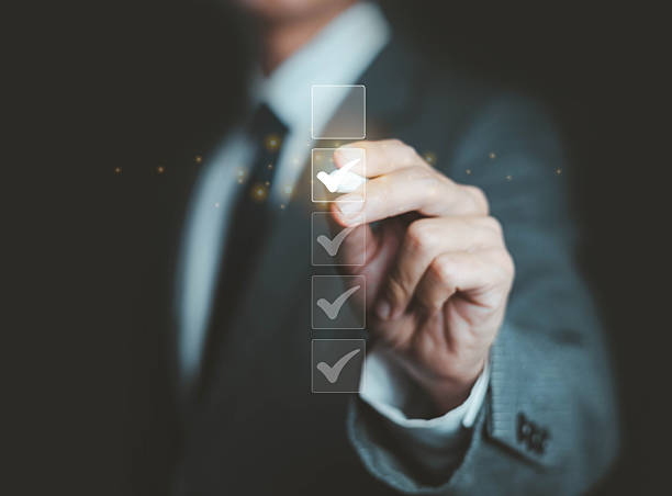 istock The technology business quality audit checklist uses an online concept with a document format and a controllable safety survey. 2214229452
