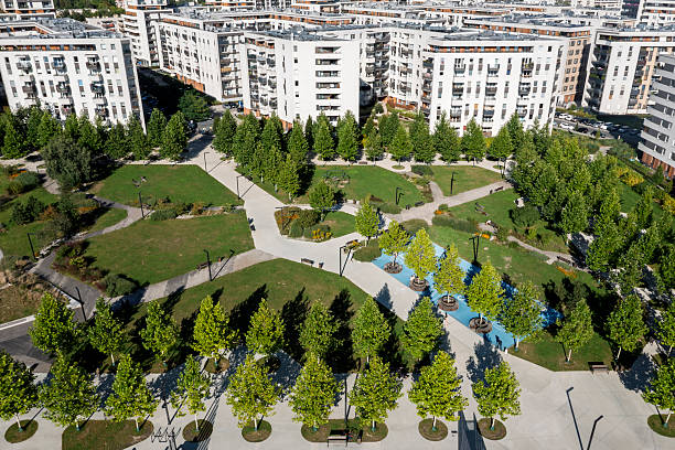 istock Apartment buildings and recreational areas 2214231106