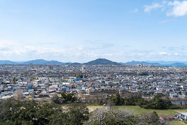 View of Hikone city from Hikone Castle.