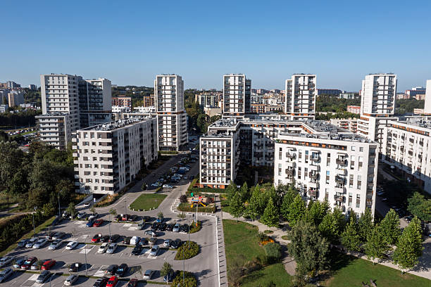 istock Apartment buildings from above 2214231511